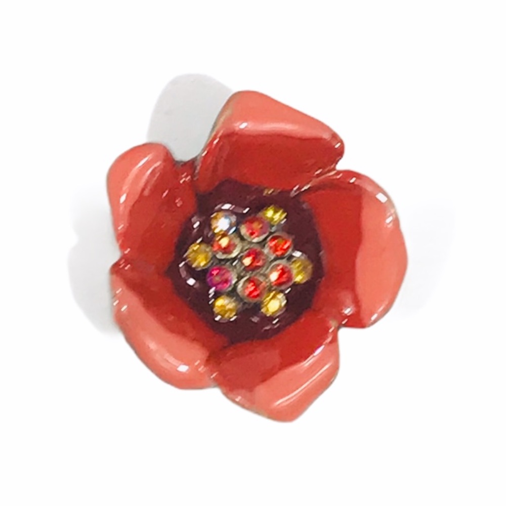 Flower Rhinestones Brooch, Red, Pink, Yellow